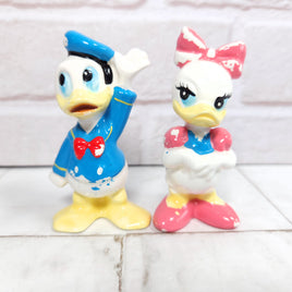 Donald Duck + Daisy Duck Ceramic Figurine Bundle - Disney Japan 1960's
