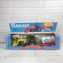 Vintage Tractor With Trailer Farm Set