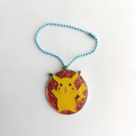 Pokemon Pikachu Badge Keyring Shiny Holo - Banpresto CGTSJ 1998