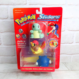 Pokemon Sliders Figure Set - New Sealed - Squirtle Pidgeotto Poliwhirl