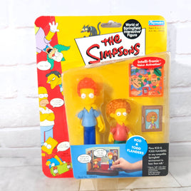 The Simpsons Rod + Todd Flanders - World Of Springfield Interactive Figure - Playmates 2001
