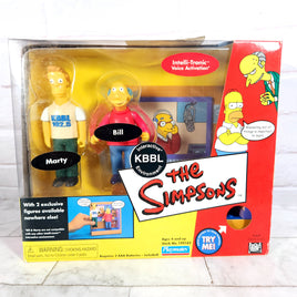 The Simpsons KBBL Environment + Marty + Bill - World Of Springfield Interactive Figure - Playmates 2001
