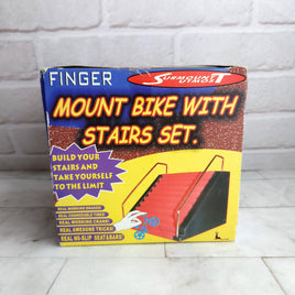 Finger BMX Mount Bike With Stairs Play Set - 2x BMX Included New In Box Vintage