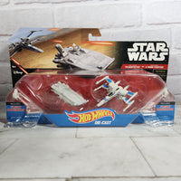 
              Star Wars Hot Wheels Die Cast X Wing Fighter And First Order Transporter
            