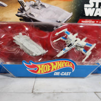 
              Star Wars Hot Wheels Die Cast X Wing Fighter And First Order Transporter
            