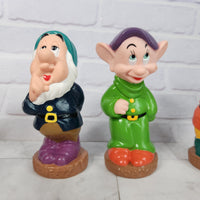 
              Disney Seven Dwarfs Vinyl Figures Bath Toys Vintage Great Condition Snow White
            