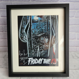 Jason Friday 13th Signed Movie Poster Ari Lehman Autograph Framed Beckett COA