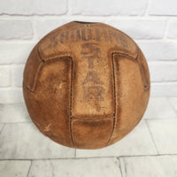 
              Vintage Leather Football 1950's Shooting Star Laceless Panelled Rare Good Cond.
            