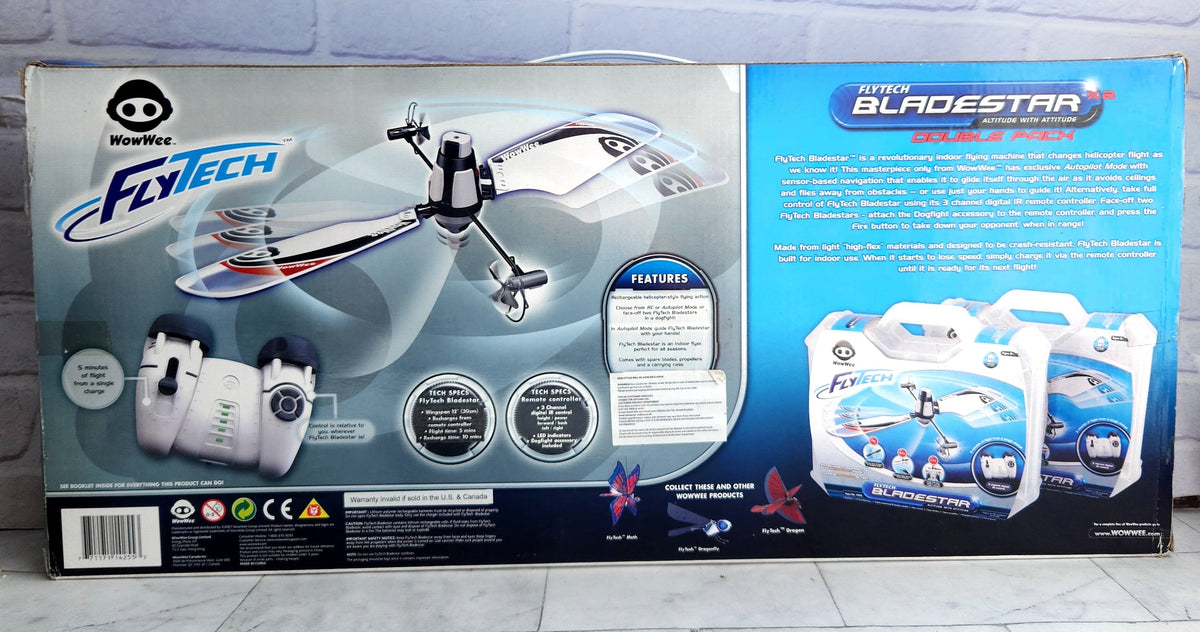 FlyTech Bladestar Helicopter Drone Double Pack Rechargeable - 2x Drone ...