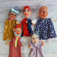 
              Punch and Judy Puppet Bundle Vintage 1950's King Old Woman Gnome
            