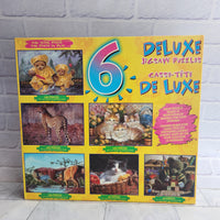 
              6 Deluxe Jigsaw Puzzles Animals Cats Bears Dinosaur Kids Sure-Lox Vintage 2004
            