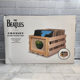 Crosley The Beatles Record Storage Crate Wooden Box Apple New - Holds 75 LPs