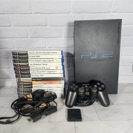 Sony PlayStation 2 Console Bundle + 15 Games Memory Card - Ready To Play!