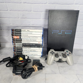 Sony PlayStation 2 Console Bundle + 13 Games Memory Card - Ready To Play!