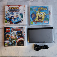 
              Nintendo 3DS XL Metallic Grey Console Bundle + 3 Games + Charger
            