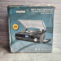 
              Steepletone Portable Vinyl Record Player + MP3 Recording 3 Speed ST929 Pro Box
            