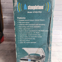 
              Steepletone Portable Vinyl Record Player + MP3 Recording 3 Speed ST929 Pro Box
            