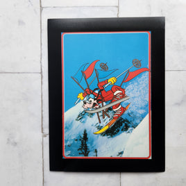 Goofy Ski Trip (Around The World) Framed Vintage Disney Postcard