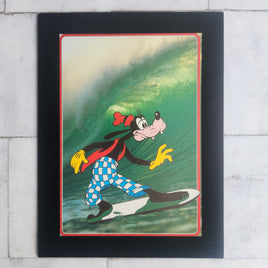 Goofy Surfing (Around The World) Framed Vintage Disney Postcard