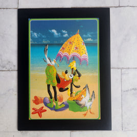 Goofy On The Beach (Around The World) Framed Vintage Disney Postcard