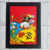 
              Scrooge Mcduck Money Bags Framed Vintage Disney Postcard
            