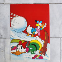 
              Donald + Daisy Duck Snow Peril Framed Vintage Disney Postcard
            