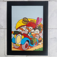 
              Donald + Daisy Duck Holiday Trip Framed Vintage Disney Postcard
            