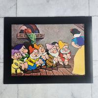 
              Snow White 7 Dwarves Clean Hands Framed Vintage Disney Postcard
            