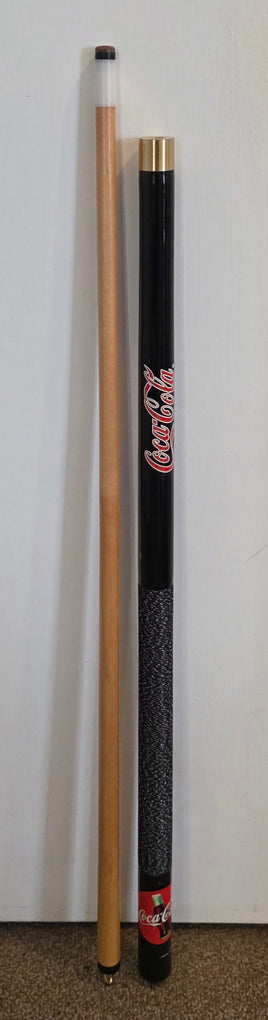 Coca Cola Snooker Pool Cue Vintage 1999 Two Piece Black USA Import