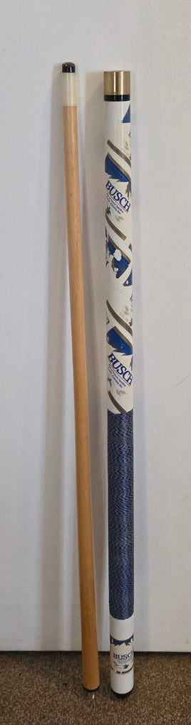Busch Beer Snooker Pool Cue Vintage 1988 Two Piece White USA Import