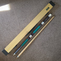 
              Riley Snooker Cue Gold Aluminium Case With Green Tiger Cue Vintage 1980s
            