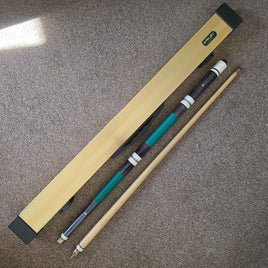 Riley Snooker Cue Gold Aluminium Case With Green Tiger Cue Vintage 1980s