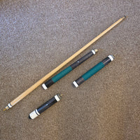 
              Riley Snooker Cue Gold Aluminium Case With Green Tiger Cue Vintage 1980s
            