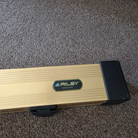 
              Riley Snooker Cue Gold Aluminium Case With Green Tiger Cue Vintage 1980s
            