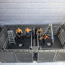 WWE War Games Wrestling Ring Cage Match Play Set With Figures + Ladders
