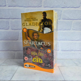 Gladiator / Spartacus / El Cid VHS Box Set Classic Movie Triple - New Sealed