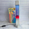 Groovy Curved Glass Lava Lamp Blue Liquid  Red Wax Vintage In Box - New Bulb