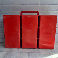 
              Lego Storage Case Box Red Yellow Vintage 1989 Slide Lid Rare 3 Compartments
            