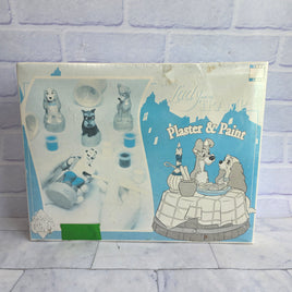 Vintage Disney Lady And The Tramp Plaster And Paint Set - New Sealed