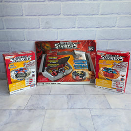 Mega Bloks Battle Strikers Battle Top Bundle + Striker Case Rhino Supercharge