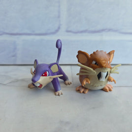 Pokémon Rattata + Raticate Figure Bundle Tomy Vintage 1998 CGTSJ