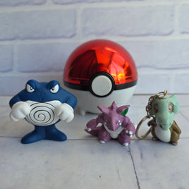 Pokémon Figure Bundle Poliwrath Nidoking Cubone Pokeball Vintage Tomy 1998