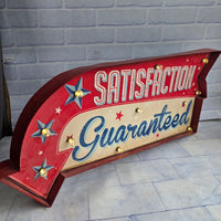 
              Satisfaction Guaranteed Light Up Sign Temerity Jones 3D Retro Arrow Metal
            