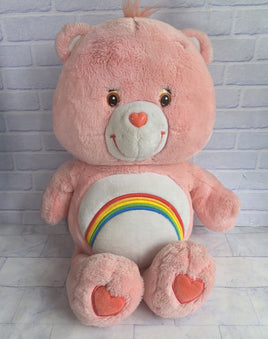 Care Bear Pink Bear Plush Cheer Rainbow - 20" Jumbo Vintage 2003 Vivid Imaginat