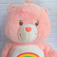 
              Care Bear Pink Bear Plush Cheer Rainbow - 20" Jumbo Vintage 2003 Vivid Imaginat
            