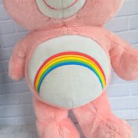 
              Care Bear Pink Bear Plush Cheer Rainbow - 20" Jumbo Vintage 2003 Vivid Imaginat
            