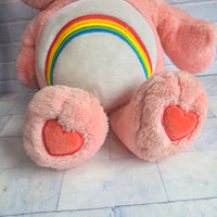 
              Care Bear Pink Bear Plush Cheer Rainbow - 20" Jumbo Vintage 2003 Vivid Imaginat
            