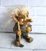 
              Allan Flink Nyform Troll Man with Stick Sweden Scandinavian White Hair Vintage
            