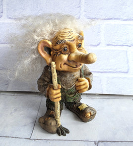 Allan Flink Nyform Troll Man with Stick Sweden Scandinavian White Hair Vintage