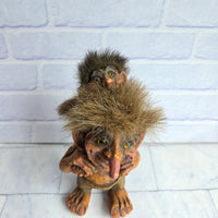
              Nyform Trolls Of Norway #178 Troll With Child Piggybacking 8" Super Rare
            